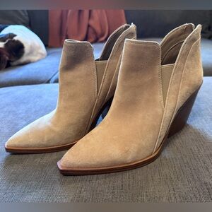 Vince Camuto Tan Suede Ankle Boots